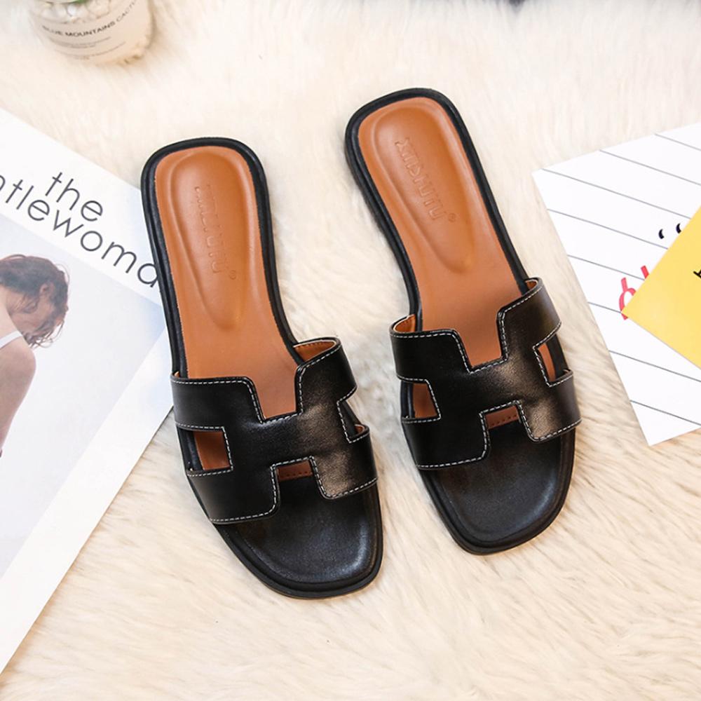 H – Zapatillas de cuero a la moda para damas | Cómodas y suaves