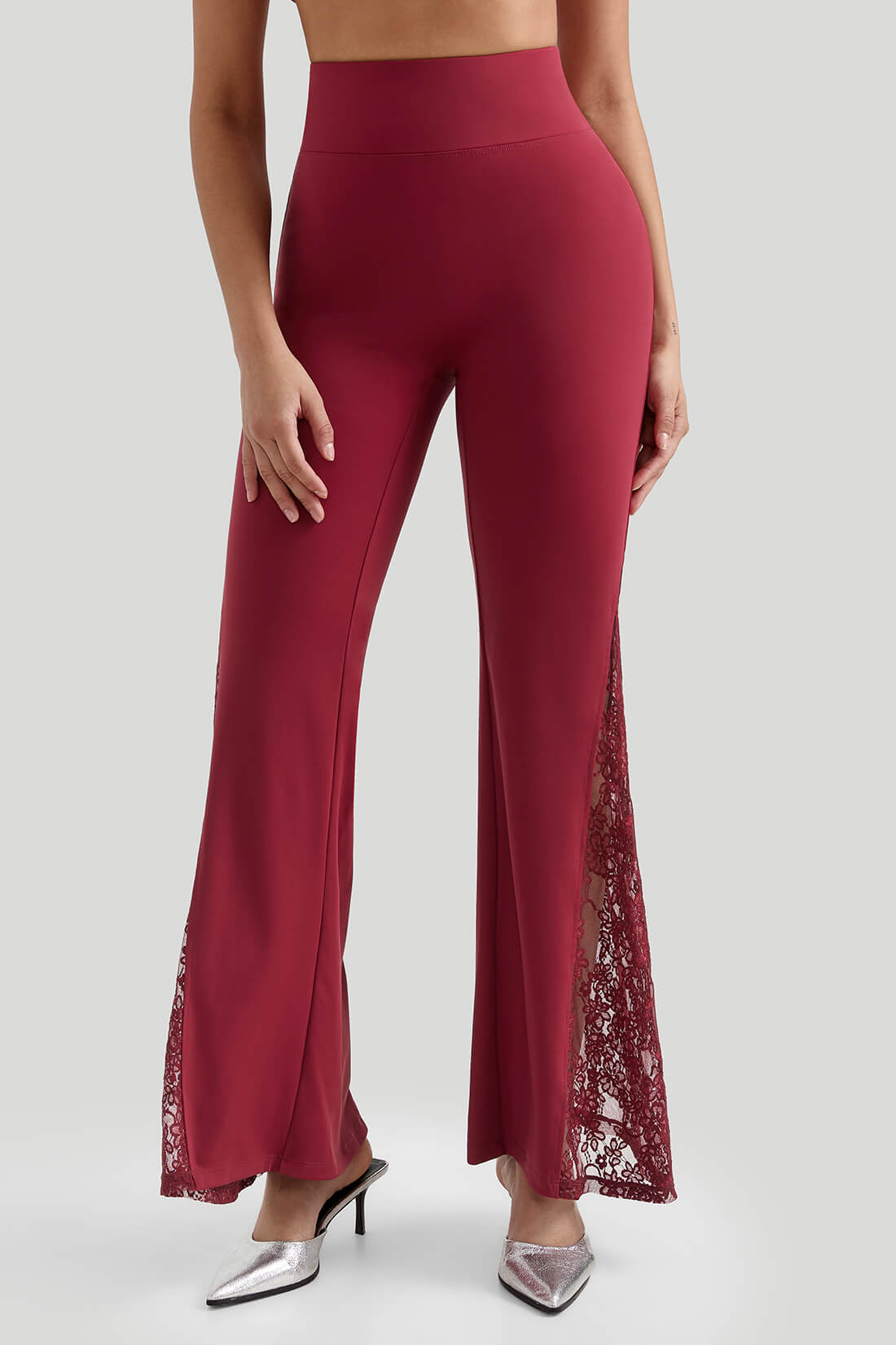 DAISY – Kanten flared broek dames met hoge taille | Sexy Y2K party look
