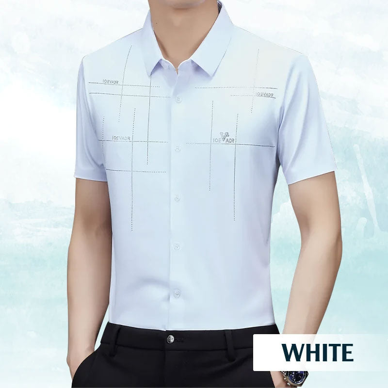 FREYR - Camicia da uomo di lusso in seta ghiaccio per un look elegante e confortevole