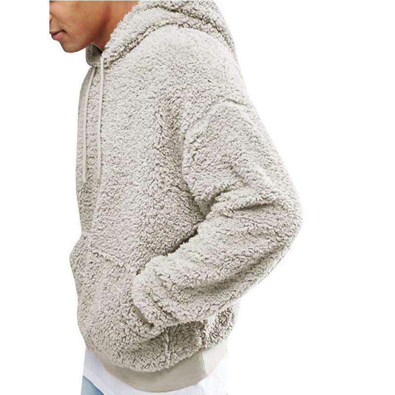 MELDOR - Felpa con cappuccio in teddy calda e alla moda per uomo