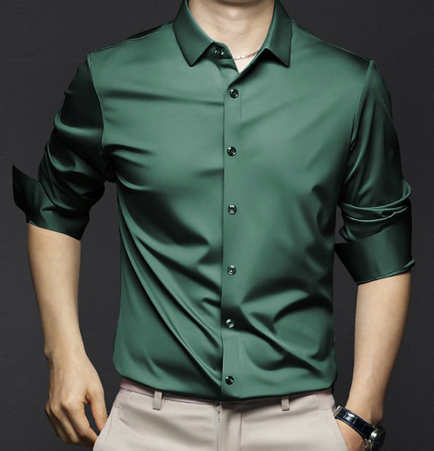 ROBERT - Camisa de hombre elegante y sin arrugas con apariencia lujosa