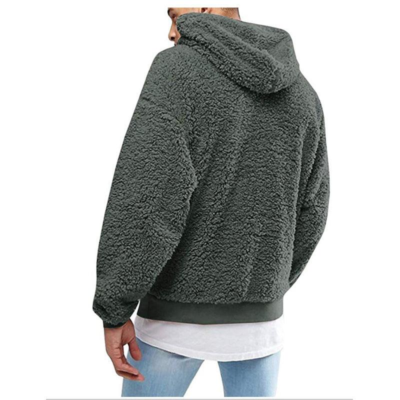 MELDOR - Felpa con cappuccio in teddy calda e alla moda per uomo