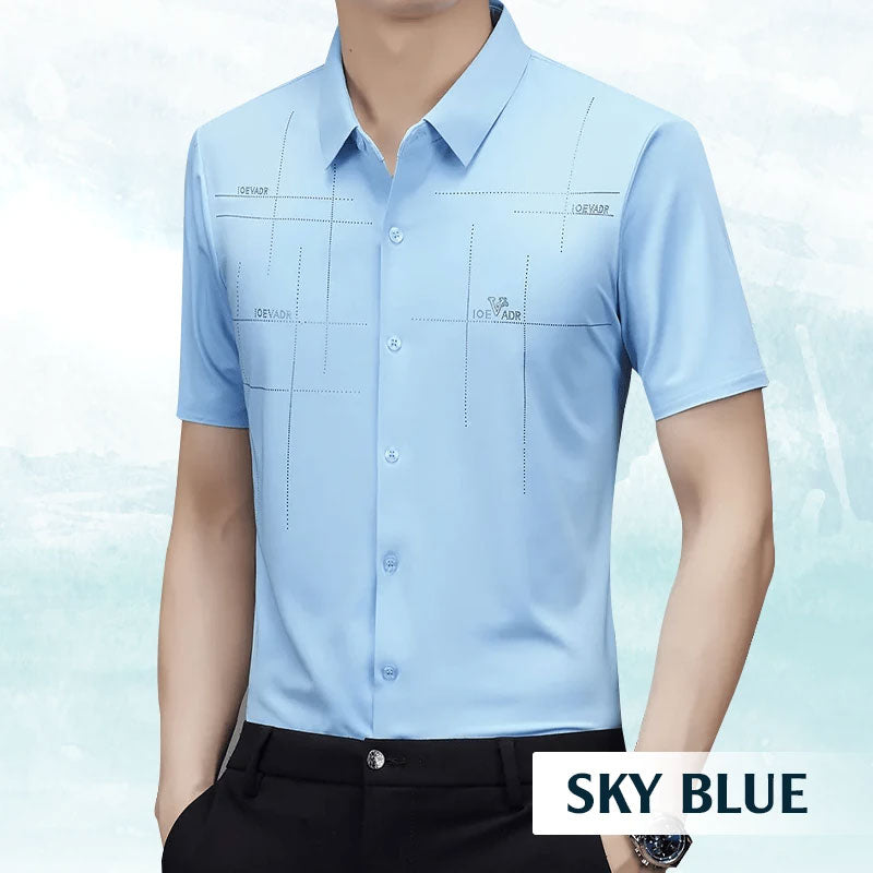 FREYR - Camicia da uomo di lusso in seta ghiaccio per un look elegante e confortevole