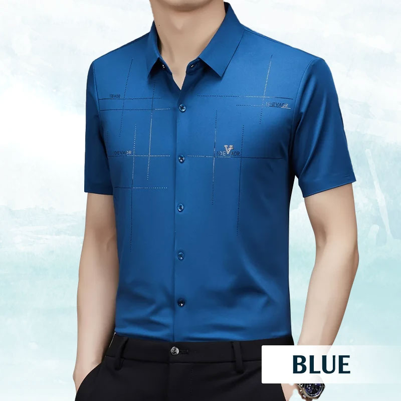 FREYR - Camicia da uomo di lusso in seta ghiaccio per un look elegante e confortevole