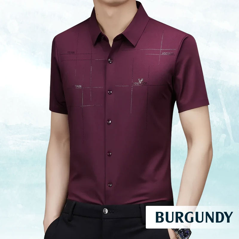 FREYR - Camicia da uomo di lusso in seta ghiaccio per un look elegante e confortevole