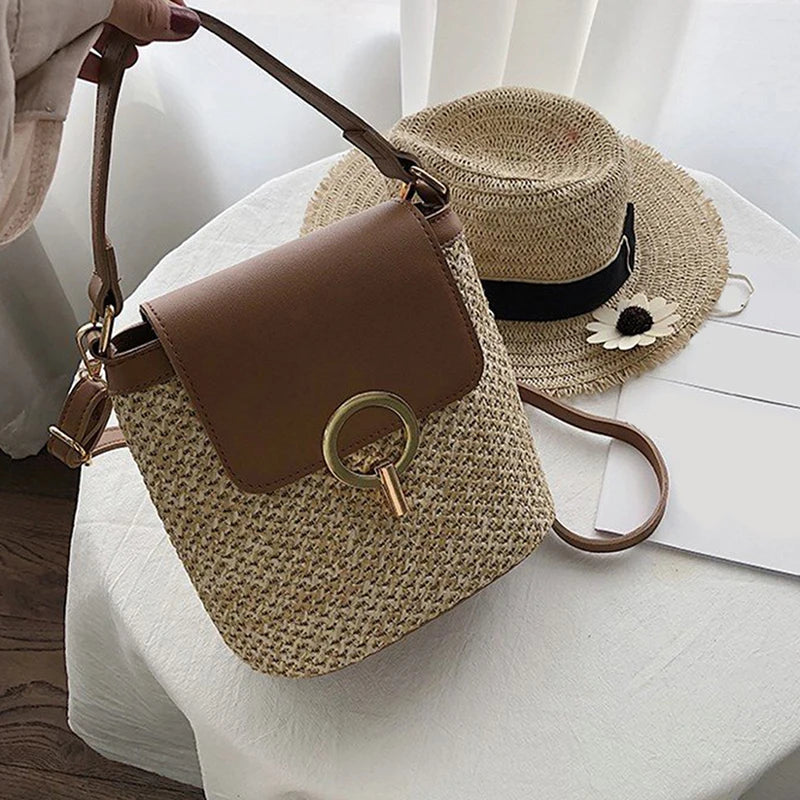 Gevlochten Rieten Strandtas voor Dames - Grote Chic Stijl-5