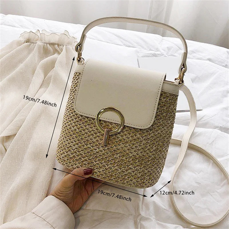 Gevlochten Rieten Strandtas voor Dames - Grote Chic Stijl-4