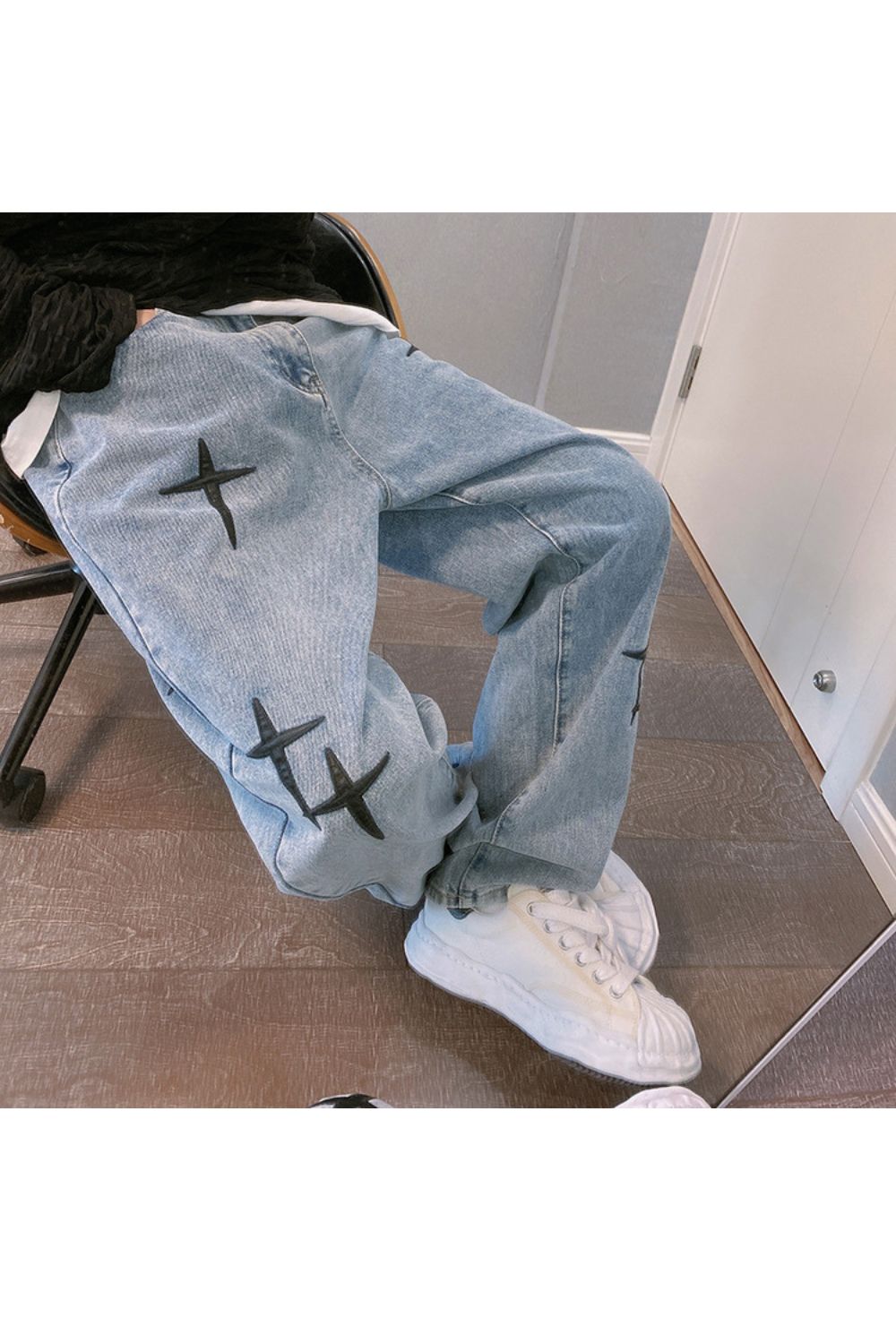 KAIYA Washed Cross Jeans | Edgy Streetwear Spijkerbroek voor Heren