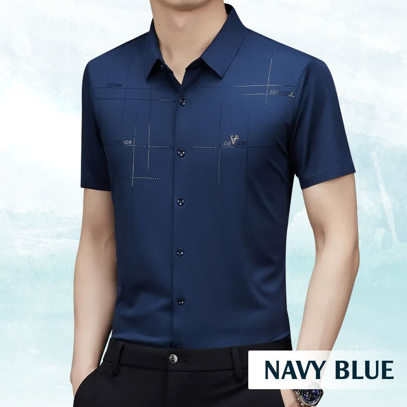 FREYR - Camicia da uomo di lusso in seta ghiaccio per un look elegante e confortevole