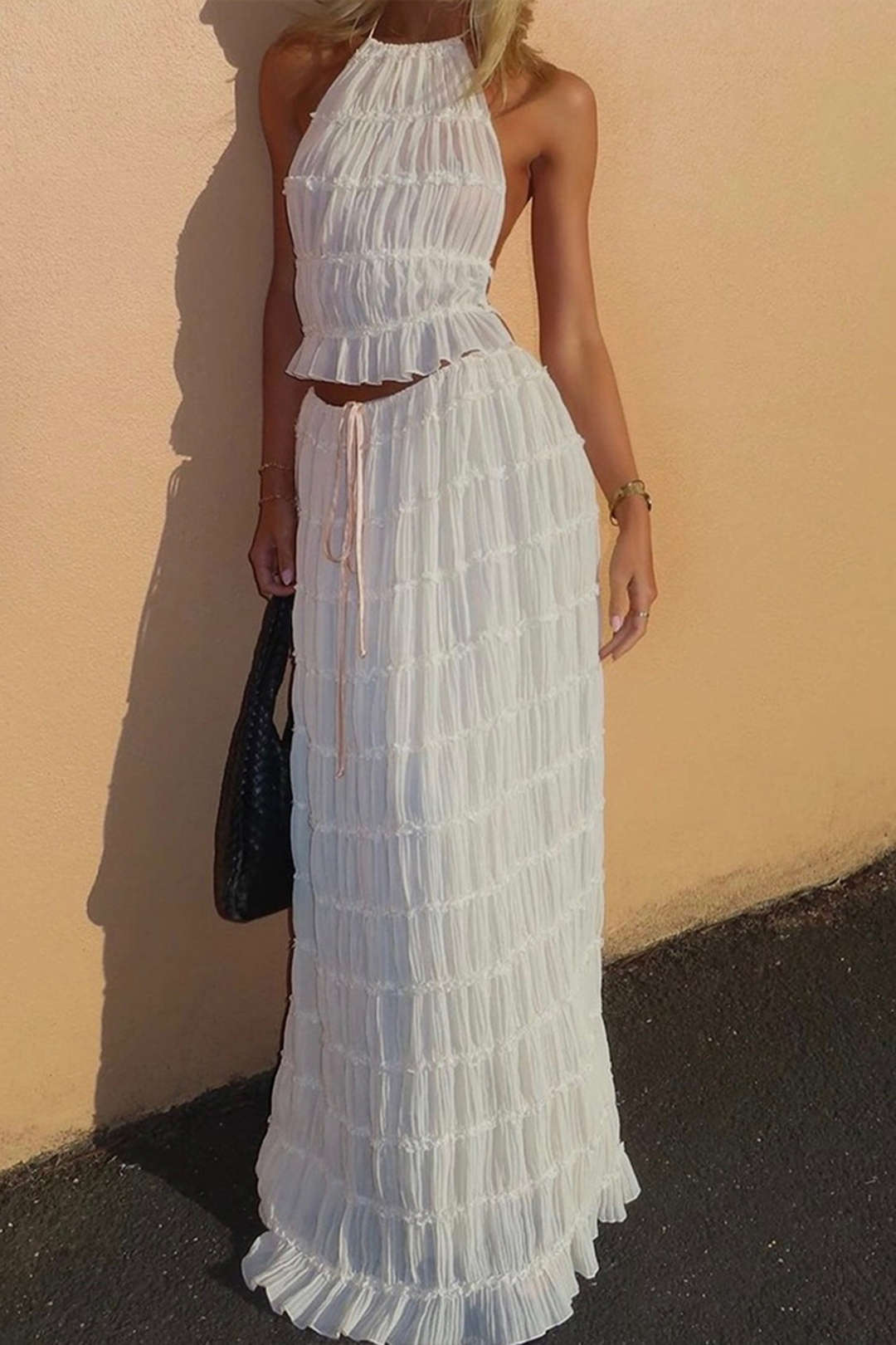 ISLA - Ensemble gonna a ruches boho e schiena scoperta