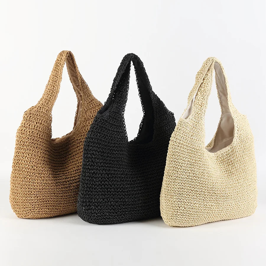 Grote Rieten Strandtas Voor Dames - Zomerse Boho Chic Accessoire-1