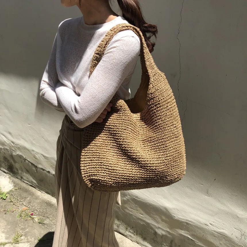 Grote Rieten Strandtas Voor Dames - Zomerse Boho Chic Accessoire-4