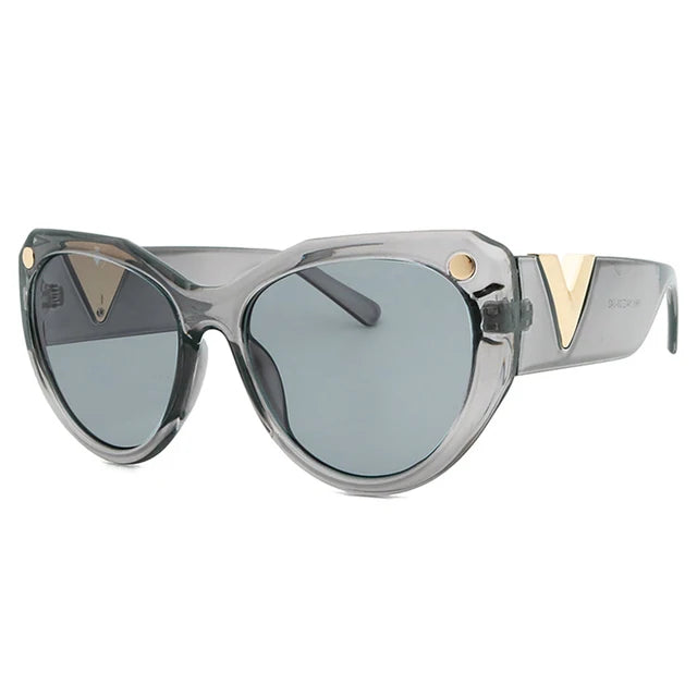 Nyra Oversized V Cat Eye Zonnebril Dames Modieuze Stijl-3