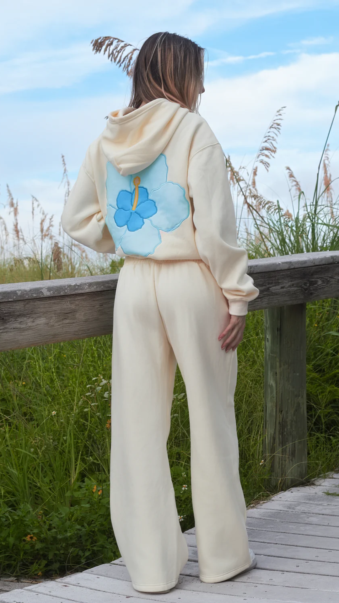 SET CREAM FLORA – Tuta da allenamento da donna | Calda e elegante per autunno e inverno
