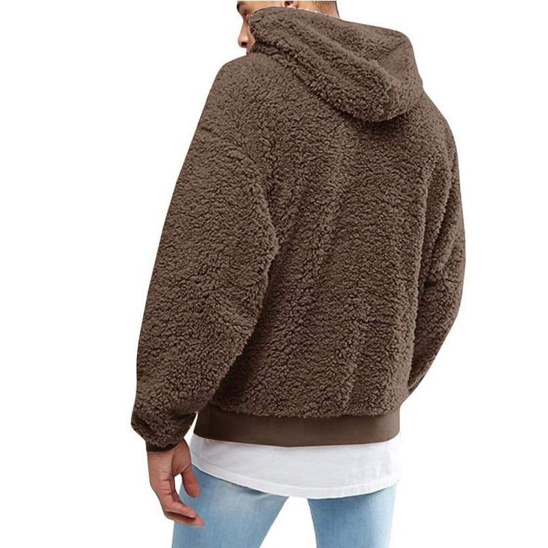 MELDOR - Felpa con cappuccio in teddy calda e alla moda per uomo