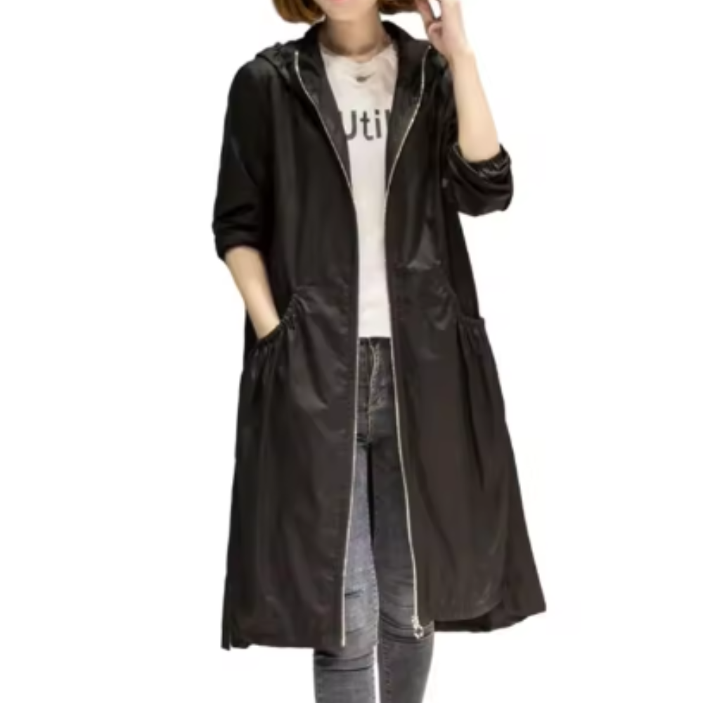Novara giacca impermeabile lunga da donna - Impermeabile e elegante con cappuccio