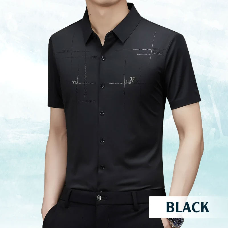 FREYR - Camicia da uomo di lusso in seta ghiaccio per un look elegante e confortevole