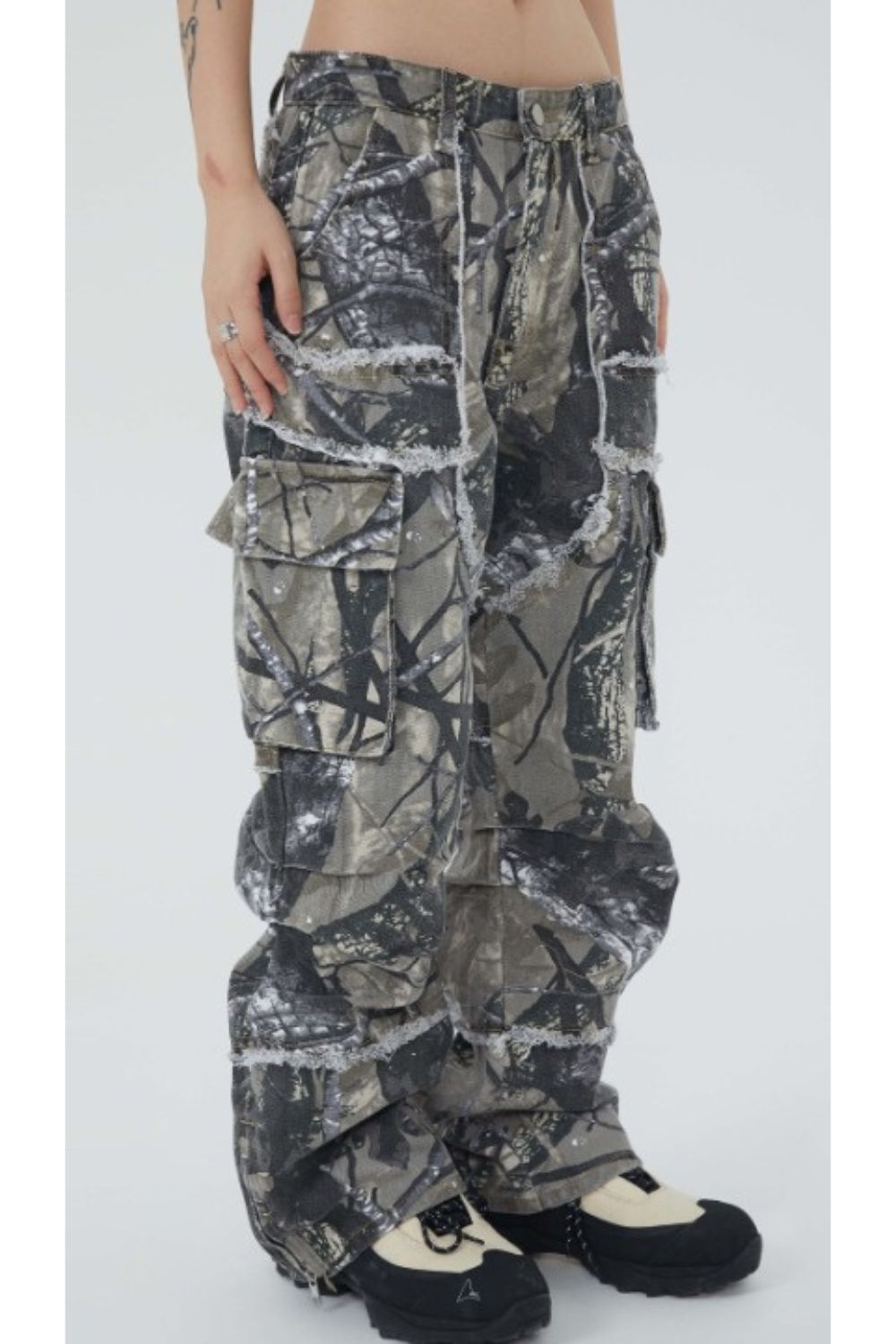 VERGE - Jeans de camuflaje unisex | Spijkerbroek con ajuste relajado para damas y caballeros