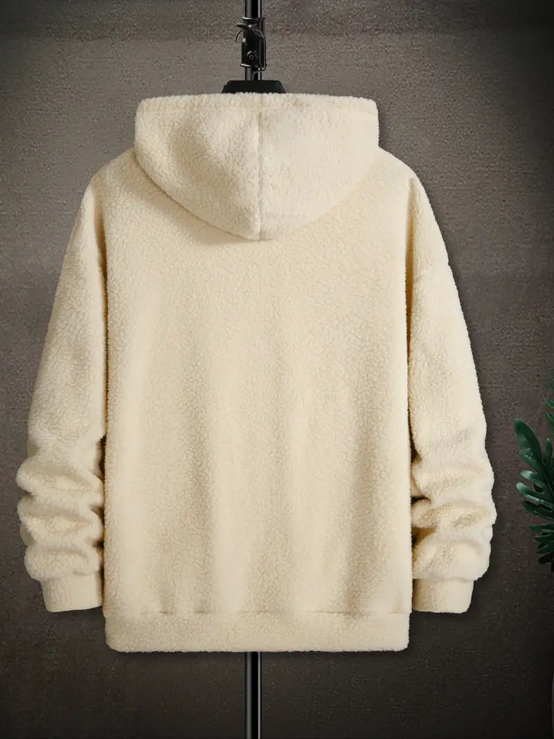 BJORN – Felpa con cappuccio da uomo in pile alla moda con cappuccio e cerniera