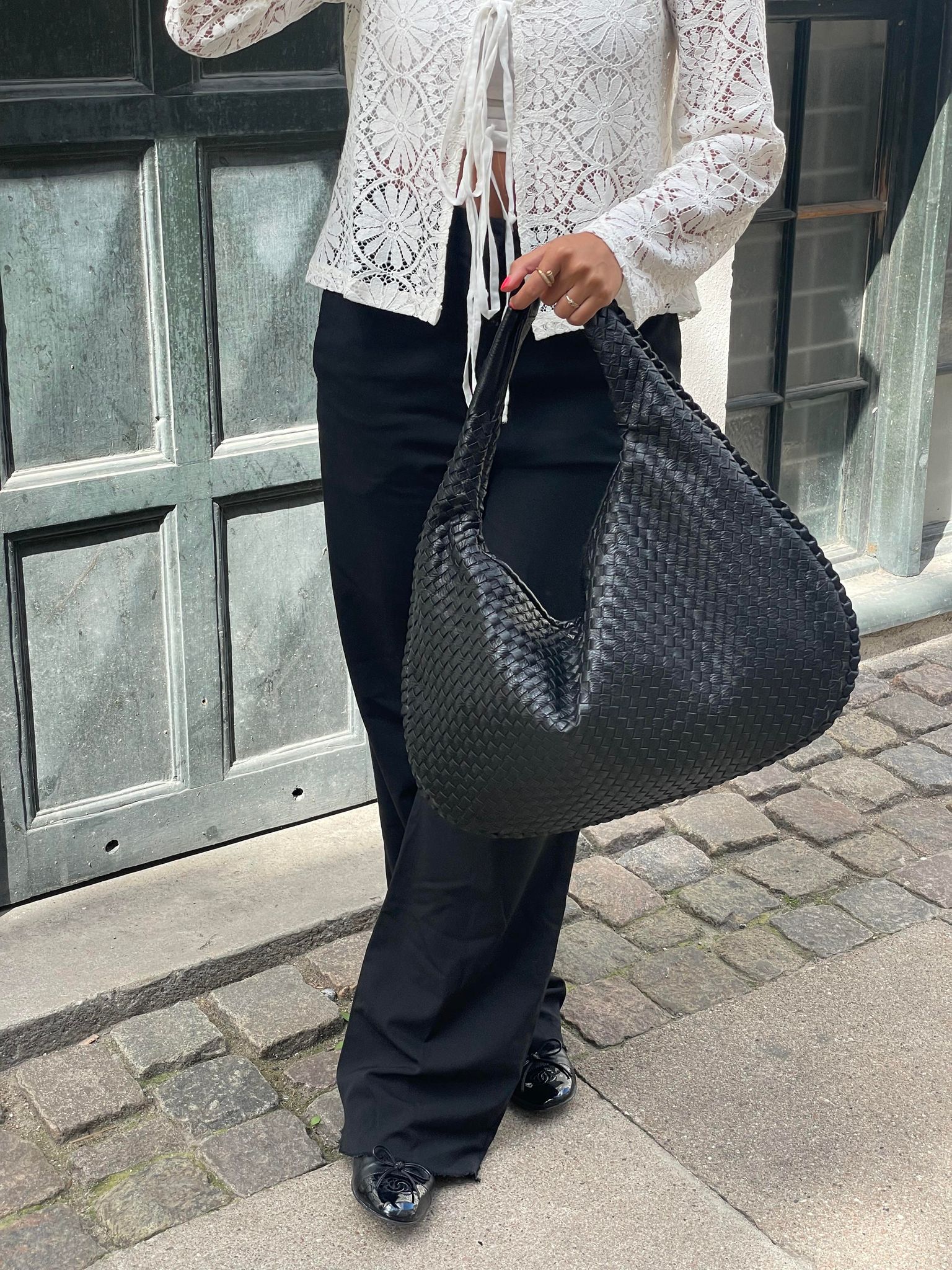 Viveana Elegante Geweven Handtas Dames - Stijlvolle Ronde Schoudertas-1