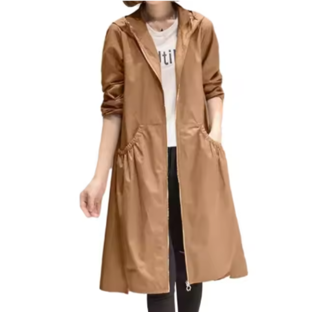 Novara giacca impermeabile lunga da donna - Impermeabile e elegante con cappuccio