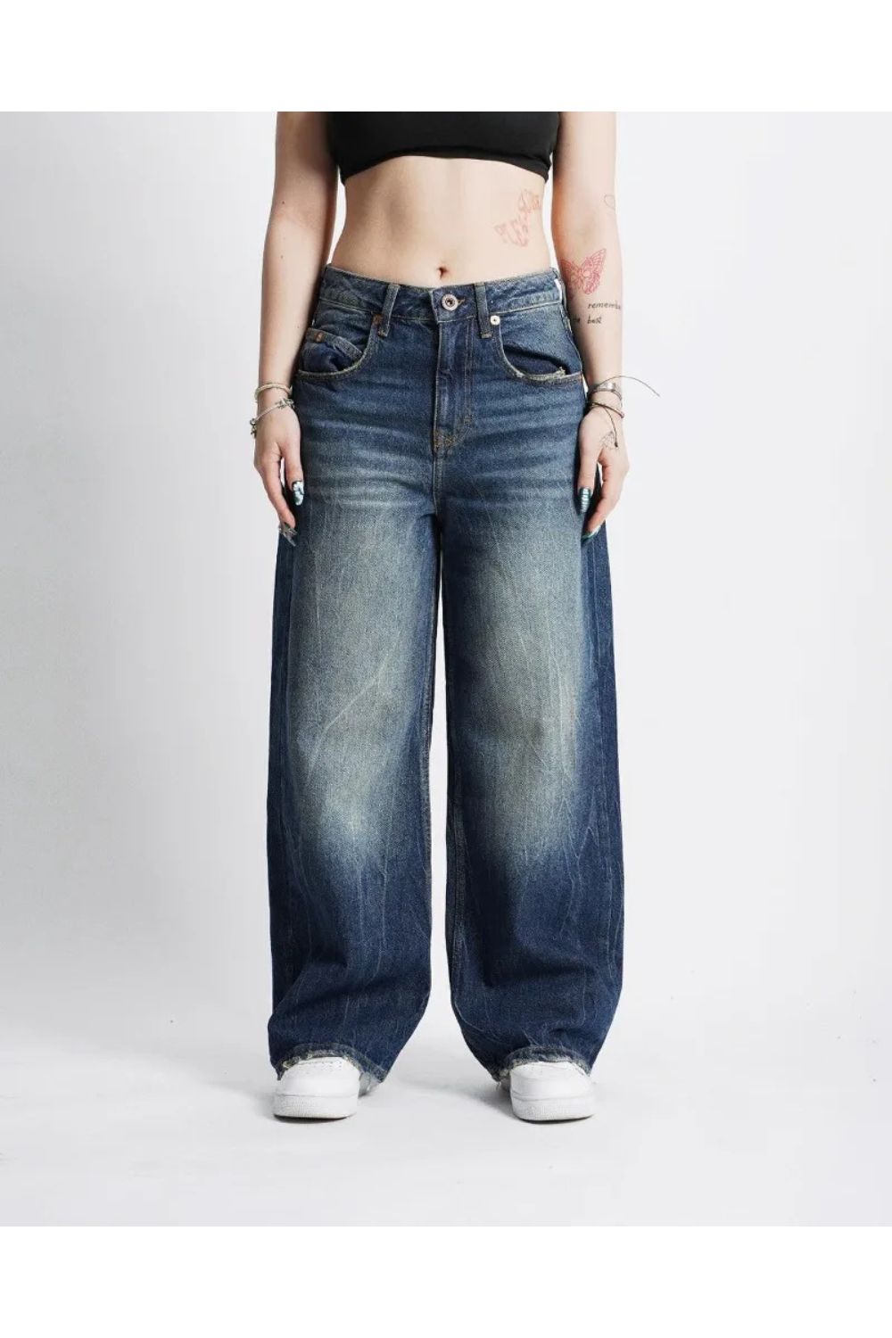 BREEZE Washed Baggy Jeans | Comfortabele Vintage Spijkerbroek voor Dames & Heren