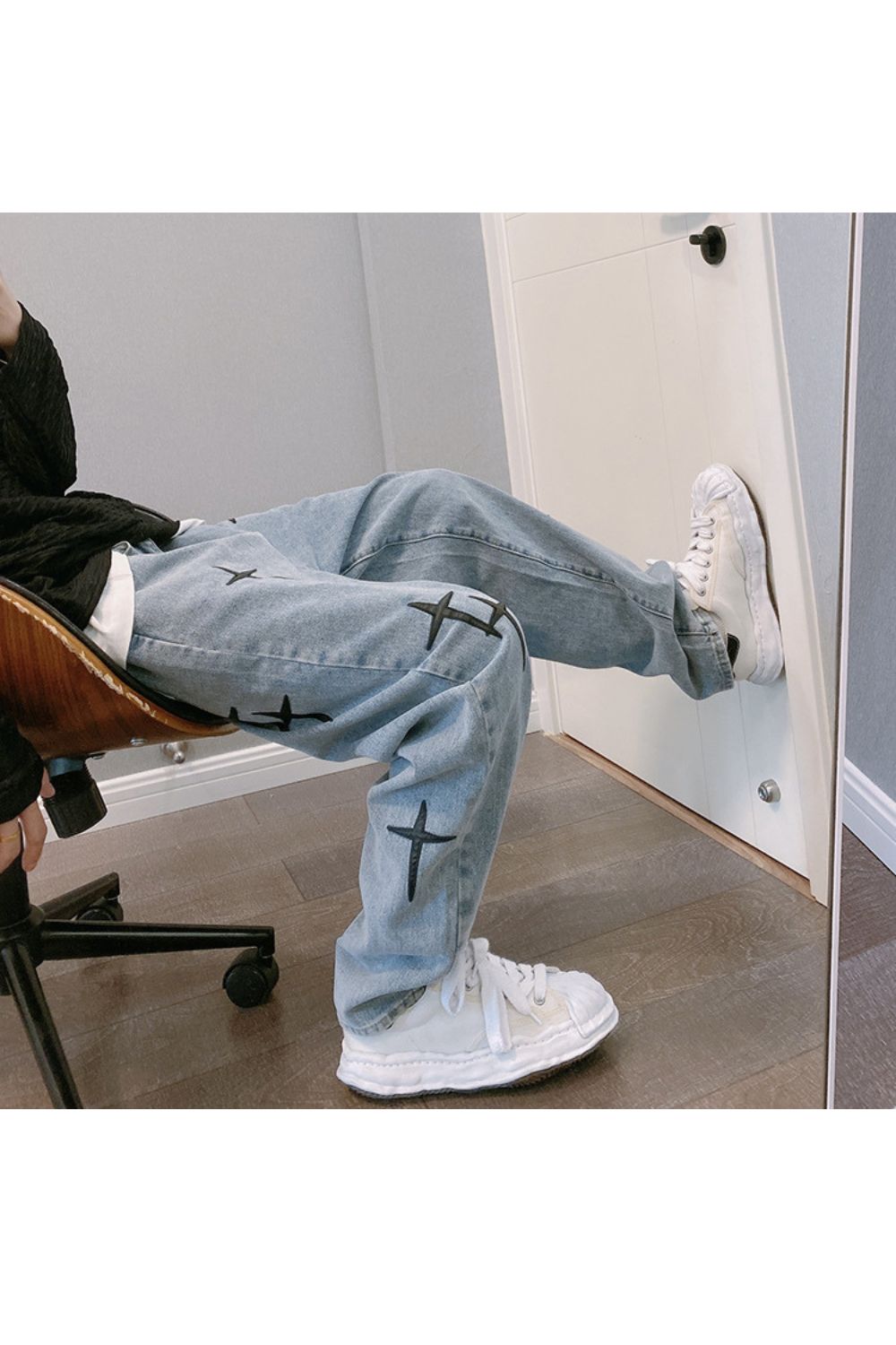 KAIYA Washed Cross Jeans | Edgy Streetwear Spijkerbroek voor Heren