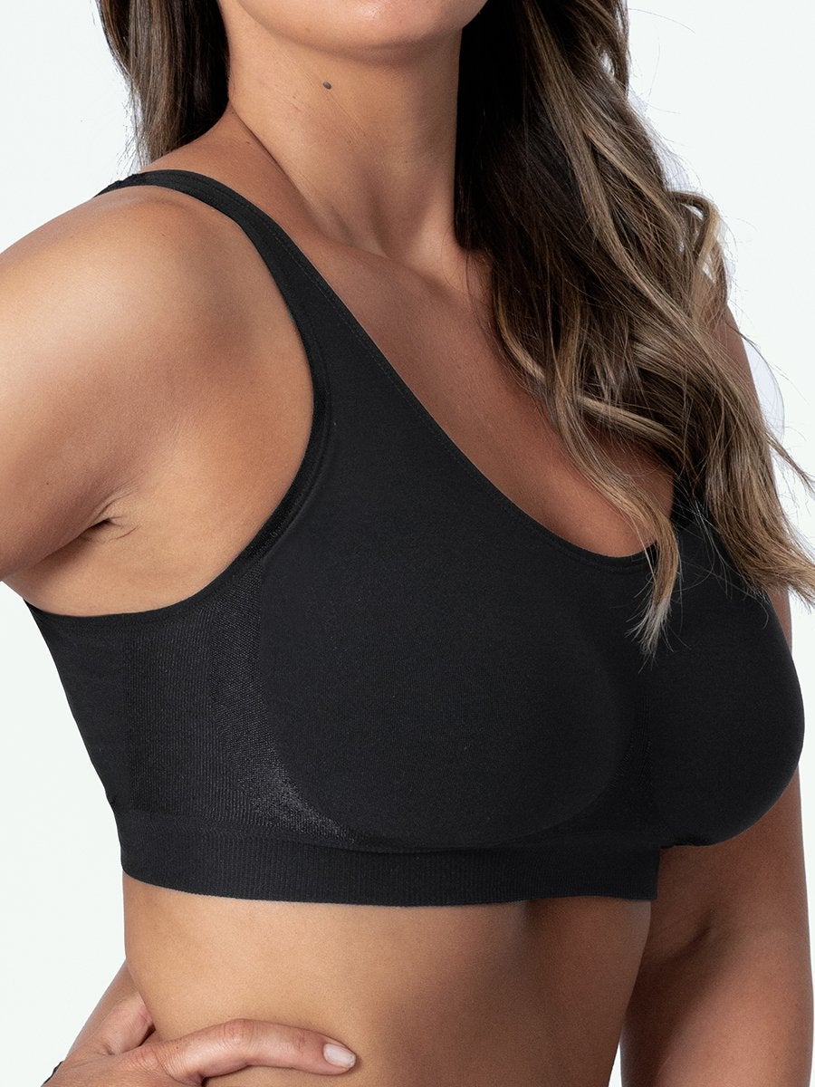 Vrouwen Draadloze Shaper BH Zwart M Katoen-1