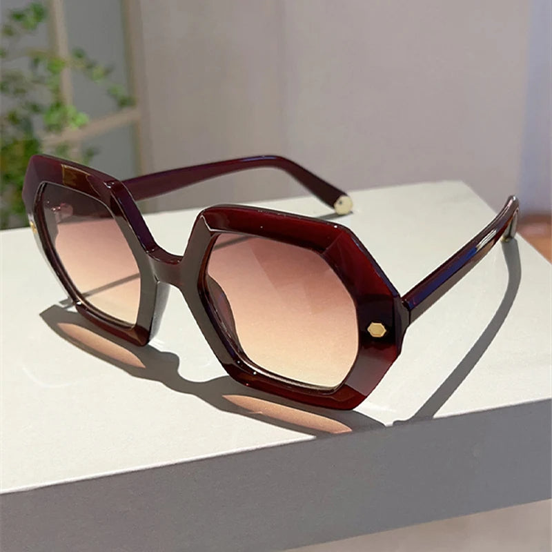 Variant image for Regina Oversized Zonnebril Dames Met Hexagonale Frames-3
