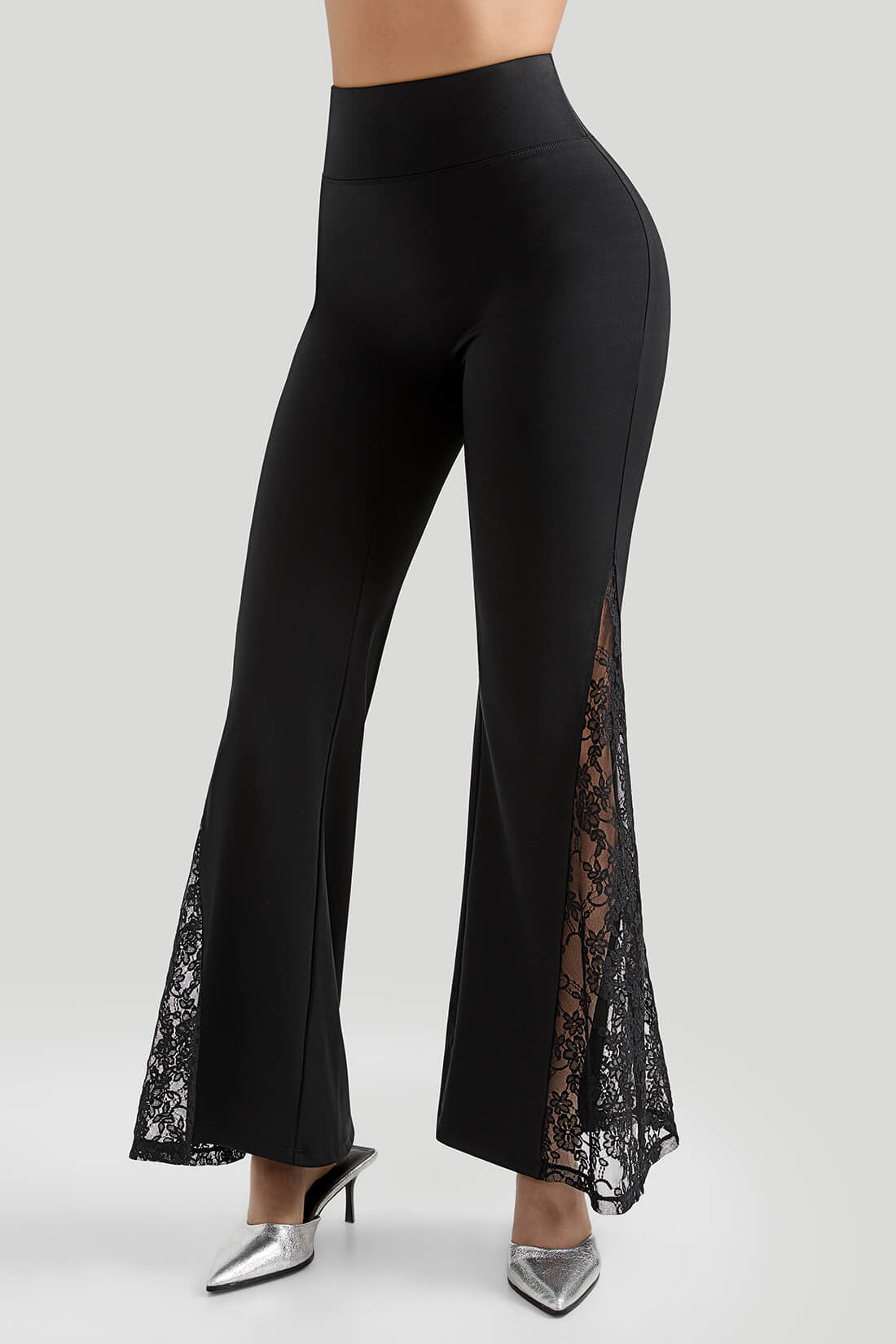 DAISY – Kanten flared broek dames met hoge taille | Sexy Y2K party look