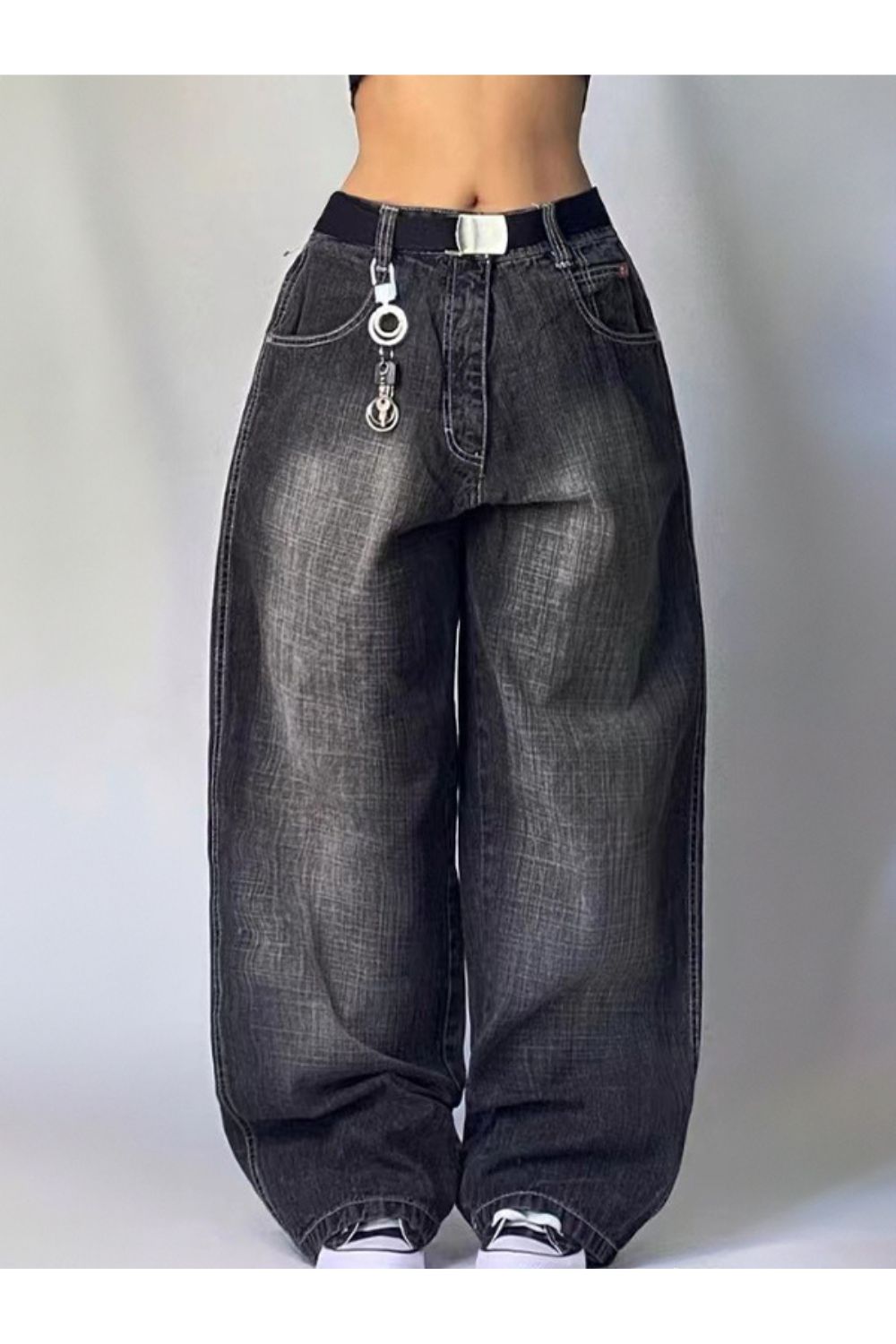 Vybe Dames Baggy Spijkerbroek | Washed Streetwear Denim voor Lente Zomer