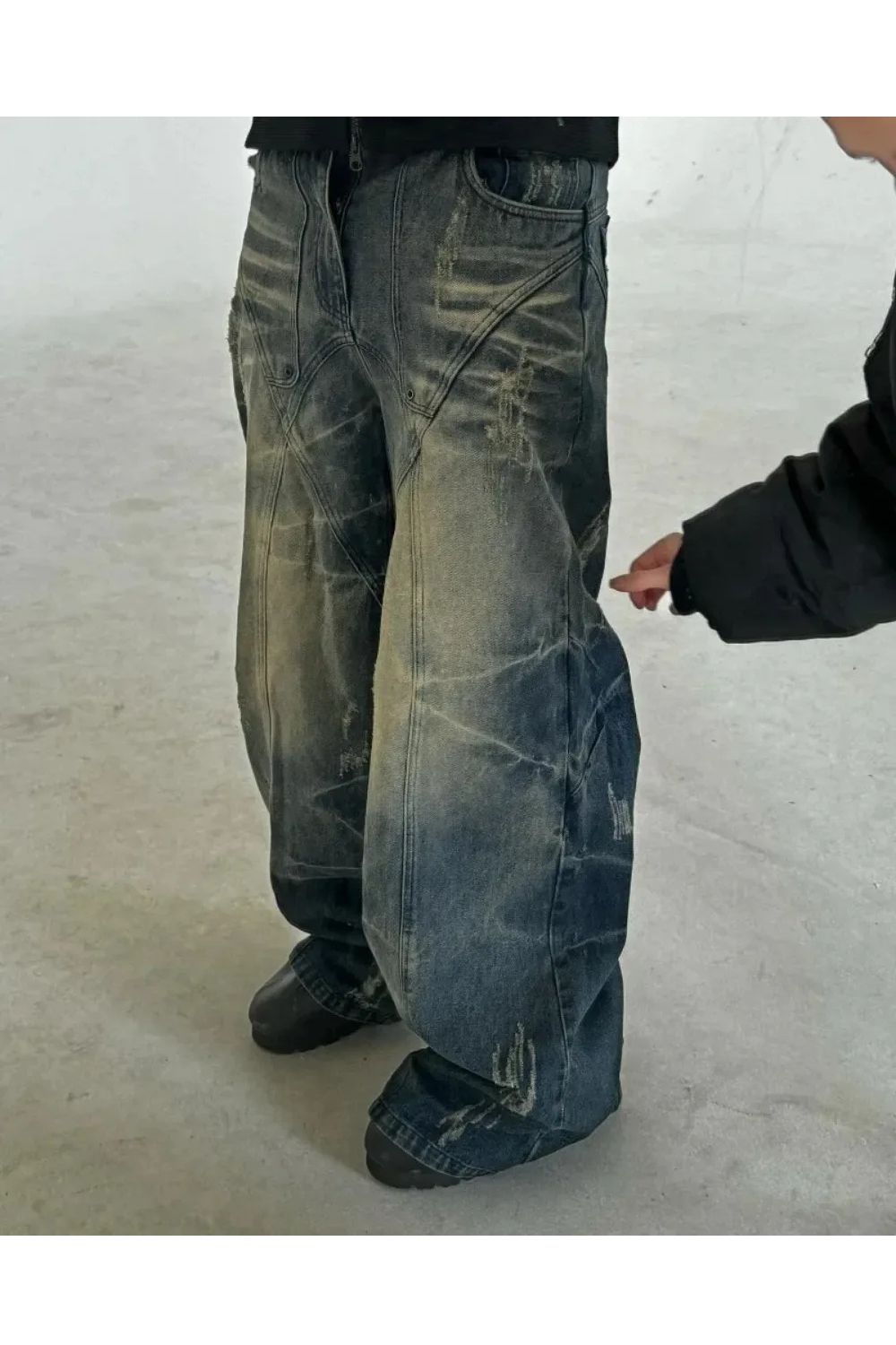 MERGE - Jeans Baggy Grafici | Baggy Streetwear Spijkerbroek per Donna e Uomo