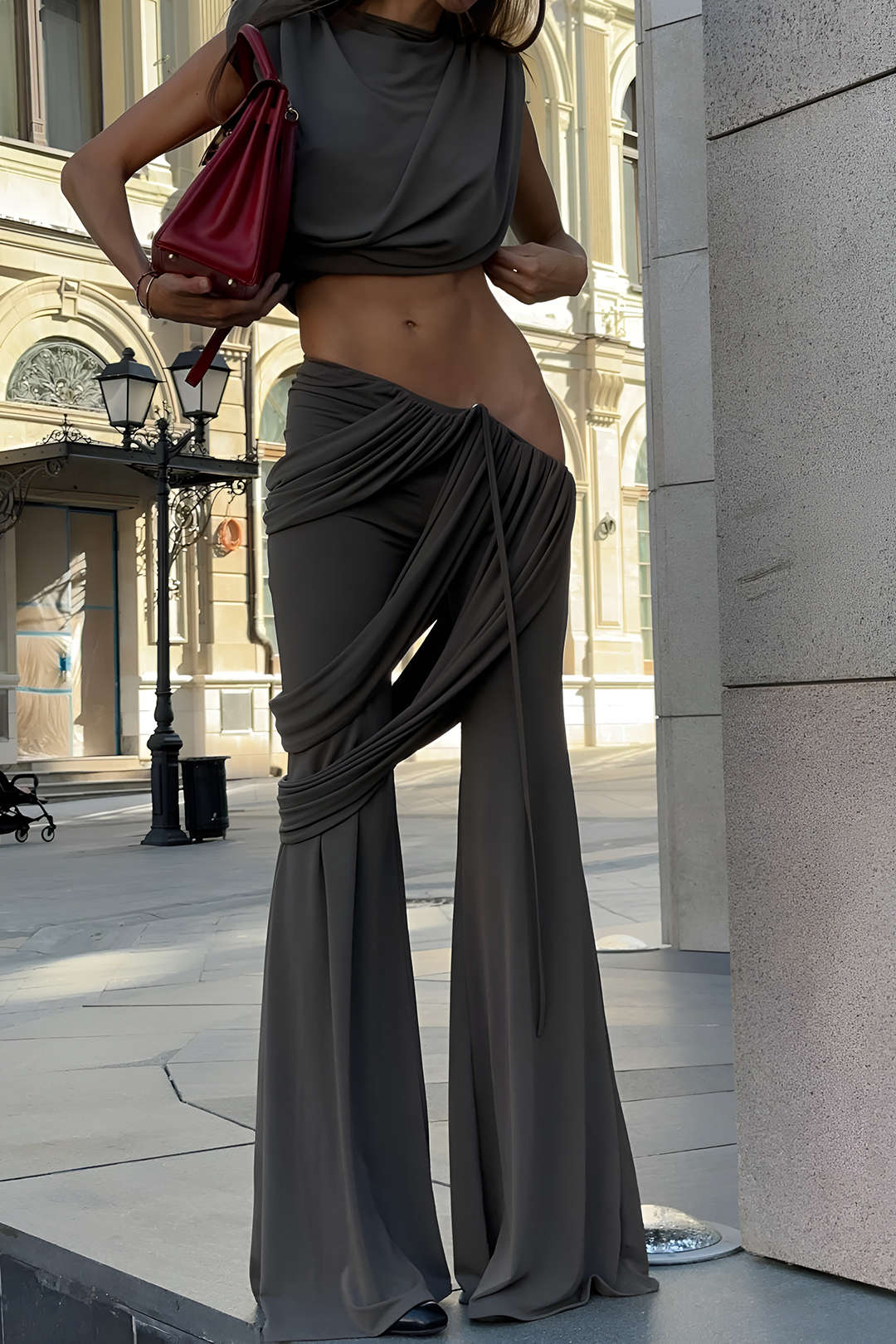 VALERA - Set da donna alla moda con top e pantaloni larghi