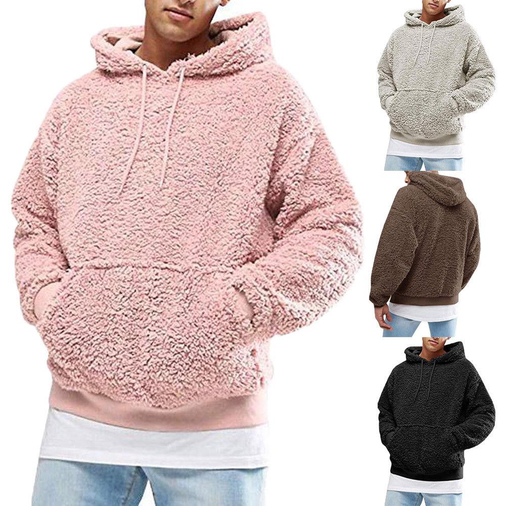 MELDOR - Felpa con cappuccio in teddy calda e alla moda per uomo