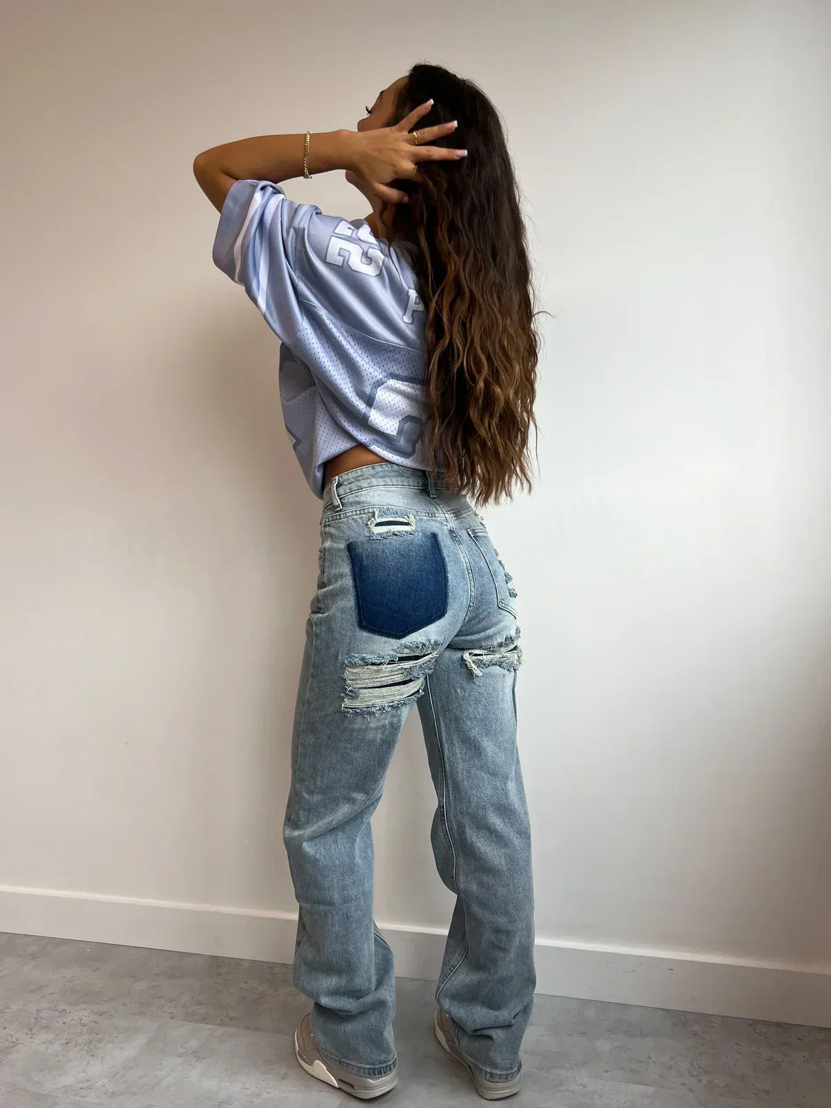 ZAAR - Jeans a gamba dritta con dettagli strappati
