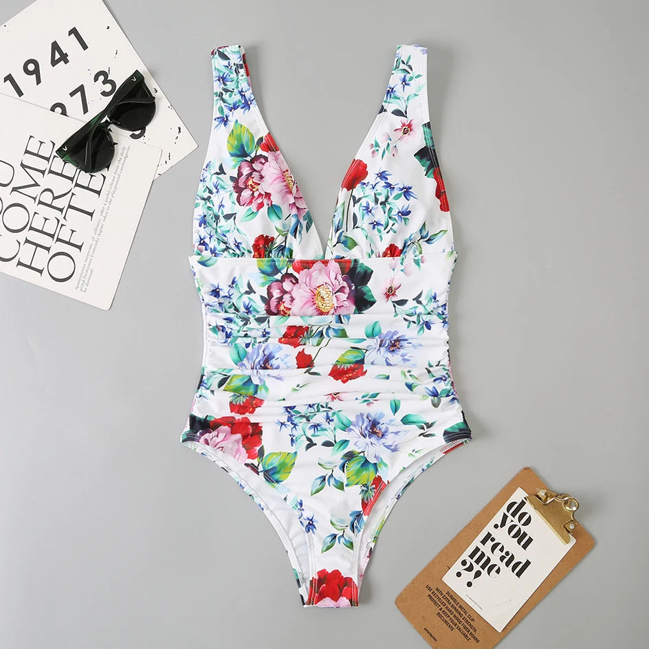 Variant image for Dames One-Piece Badpak Met Diepe V-hals Stijlvol voor Strand en Zwembad-13
