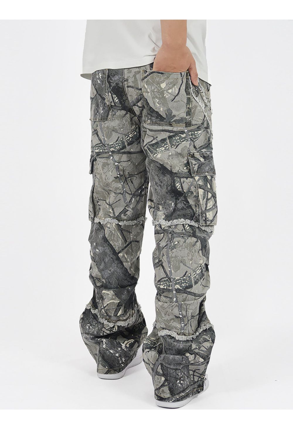 VERGE - Jeans de camuflaje unisex | Spijkerbroek con ajuste relajado para damas y caballeros