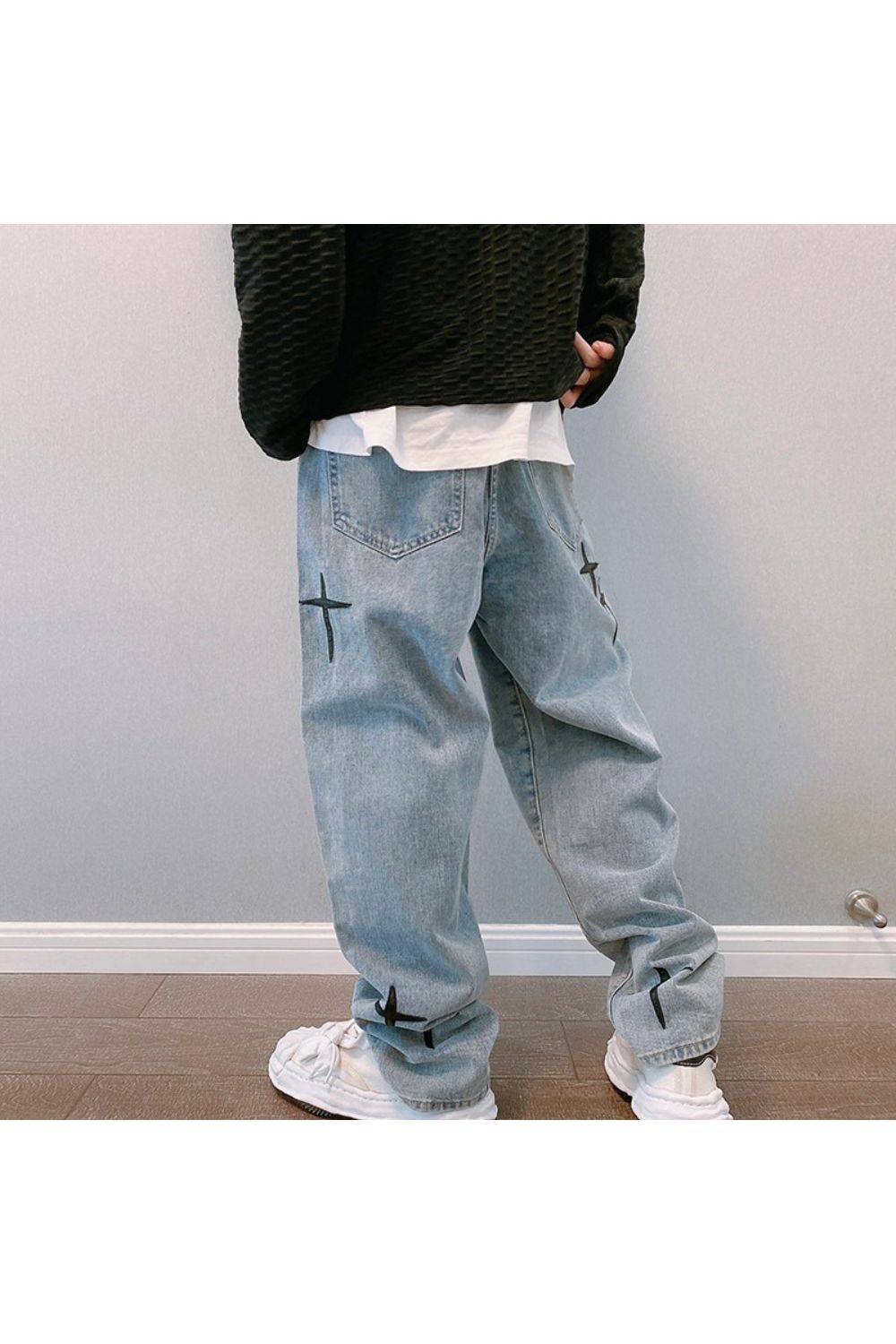 KAIYA Washed Cross Jeans | Edgy Streetwear Spijkerbroek voor Heren