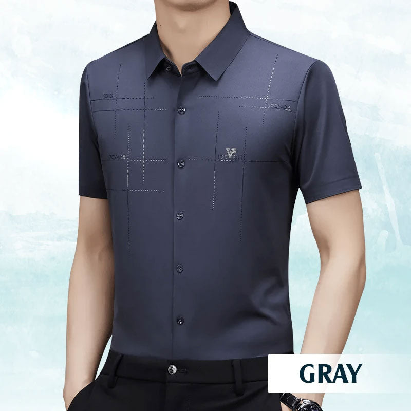 FREYR - Camicia da uomo di lusso in seta ghiaccio per un look elegante e confortevole