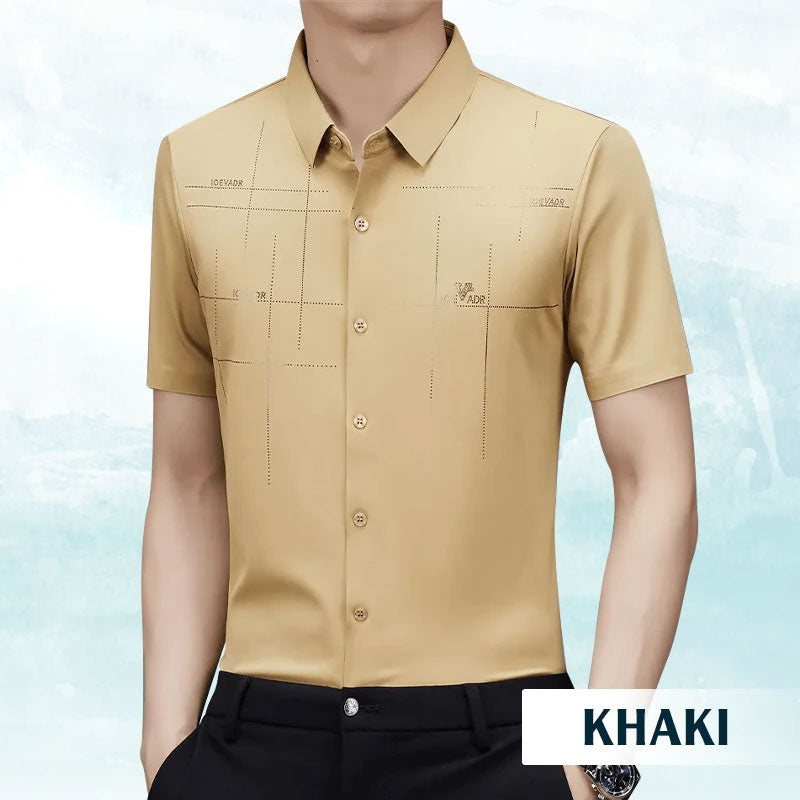FREYR - Camicia da uomo di lusso in seta ghiaccio per un look elegante e confortevole