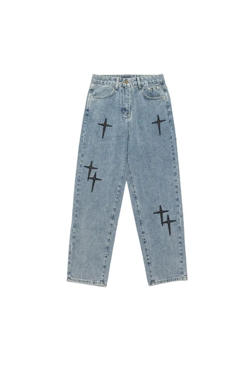 KAIYA Washed Cross Jeans | Edgy Streetwear Spijkerbroek voor Heren