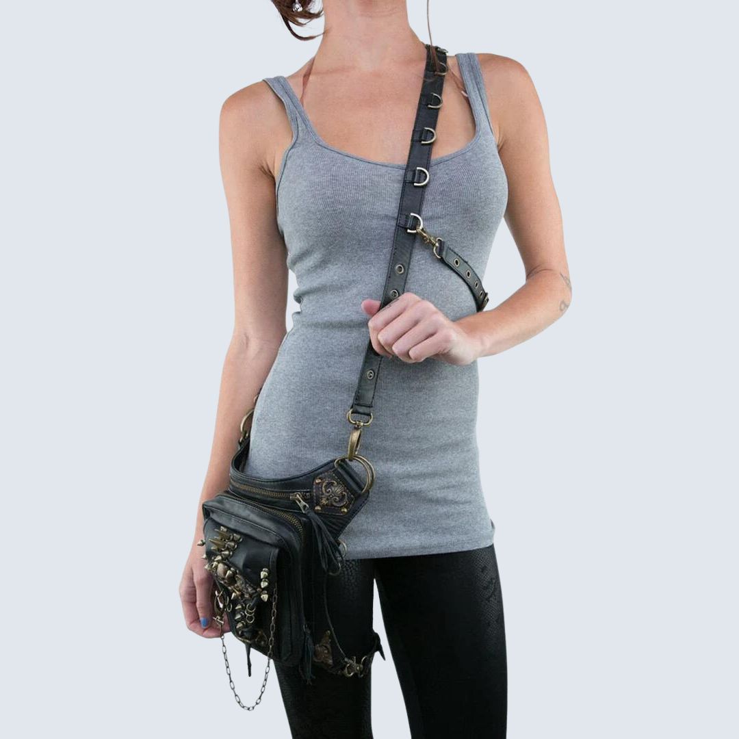 Mya Leren Tas Gothic Stijl voor Dames-3