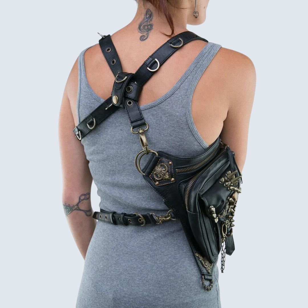 Mya Leren Tas Gothic Stijl voor Dames-2