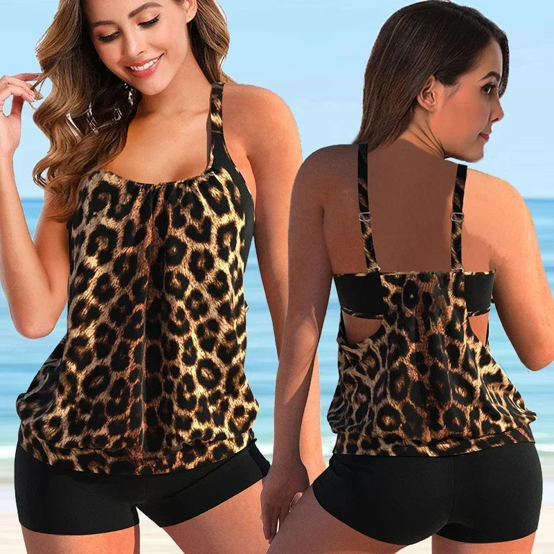 Dames Tankini Set Bloemenprint Racerback Stijl-5