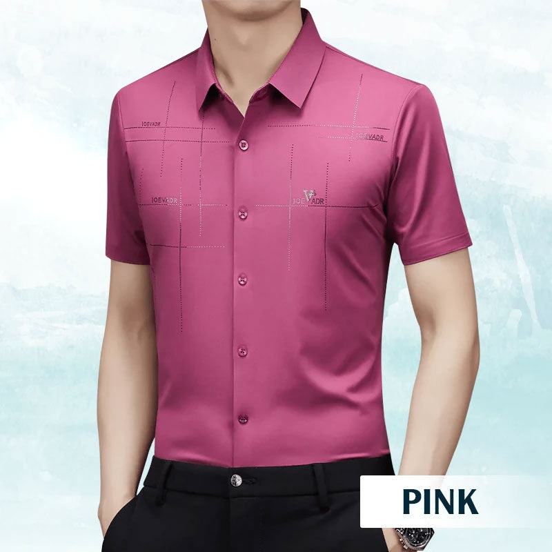 FREYR - Camicia da uomo di lusso in seta ghiaccio per un look elegante e confortevole