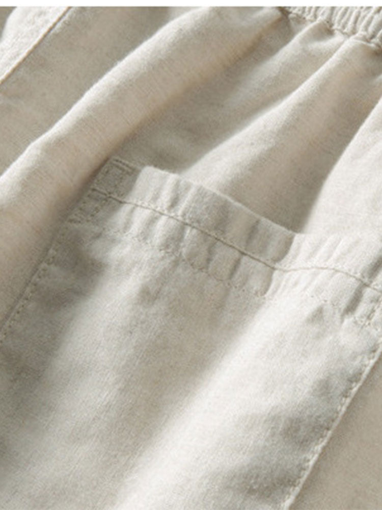 DEPREZ – Set Uomo di Lusso | Camicia di Lino con Pantaloncini per l'Estate