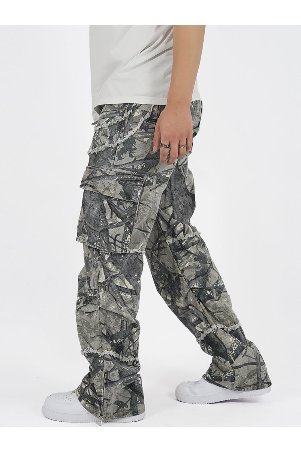 VERGE - Jeans de camuflaje unisex | Spijkerbroek con ajuste relajado para damas y caballeros