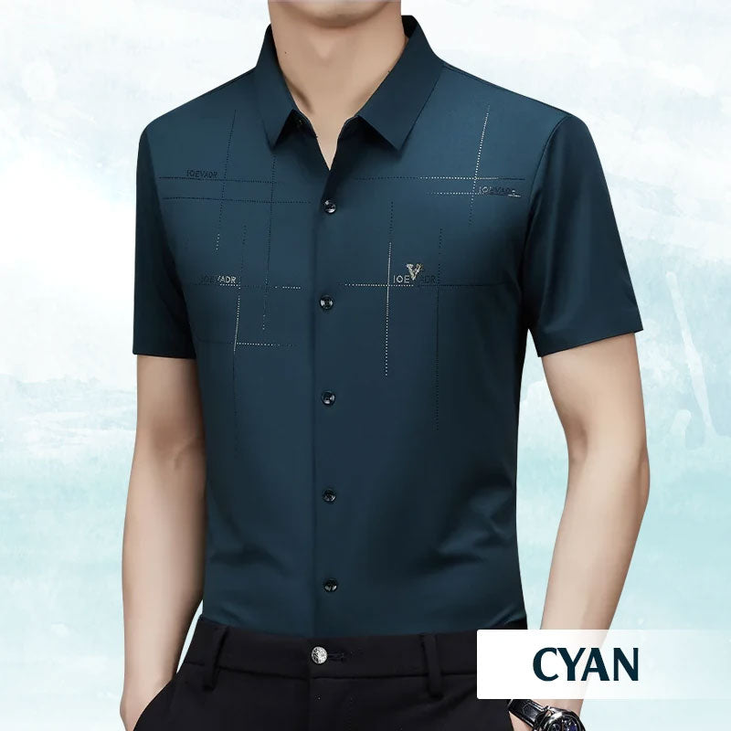 FREYR - Camicia da uomo di lusso in seta ghiaccio per un look elegante e confortevole