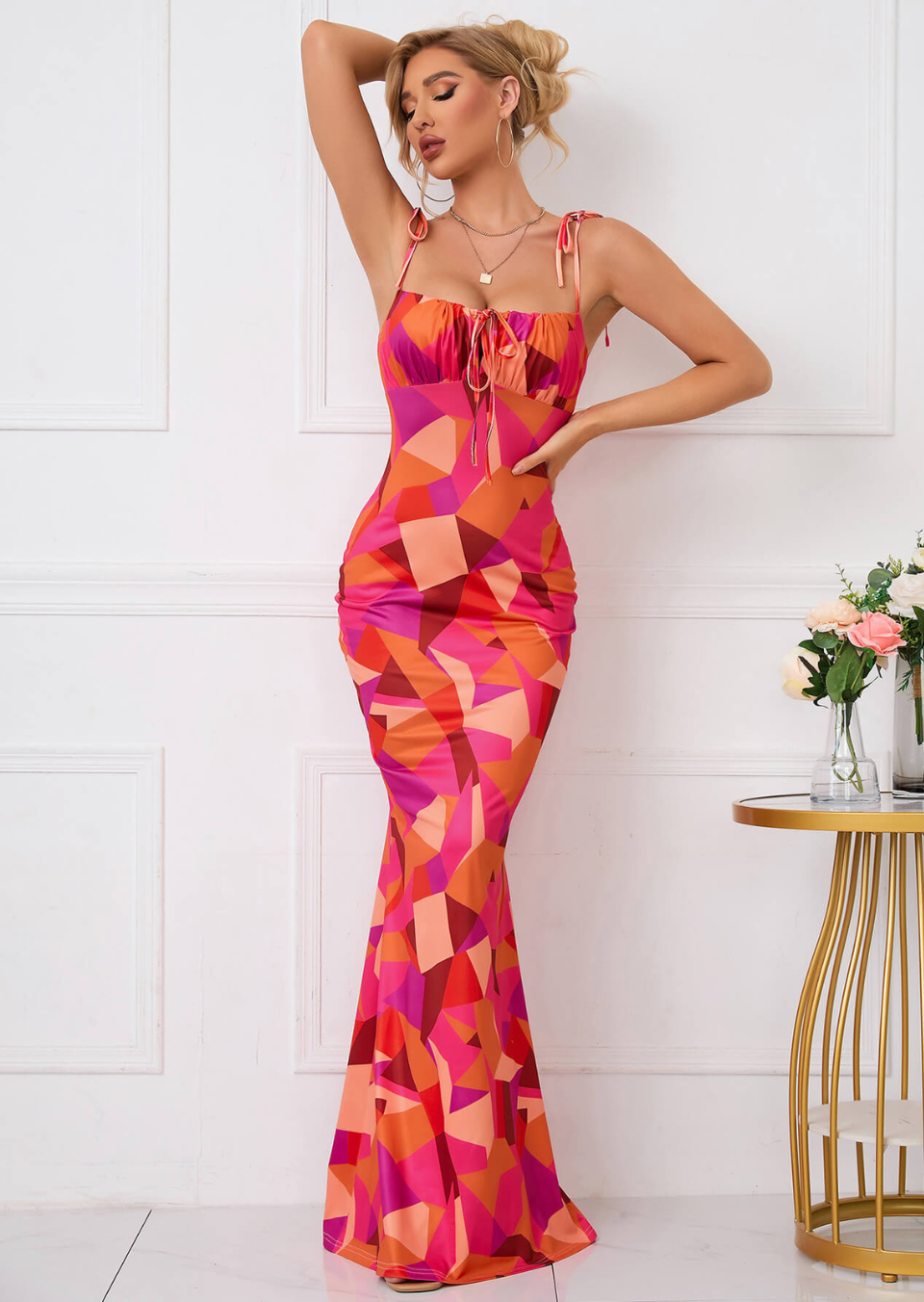 FLORA Maxi Jurk Donna | Stampa floreale & Look elegante per primavera ed estate