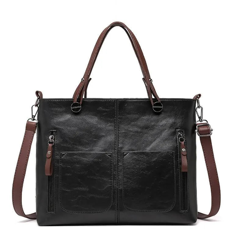Variant image for Klassieke Leren Schoudertas Dames - Zwart Elegante Stijl-2